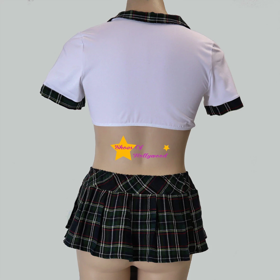 Shoes Of Hollywood ADULT SCHOOLGIRL COSTUME WHITE TOP 3 PIECE Costumes