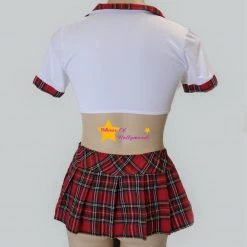 Shoes Of Hollywood ADULT SCHOOLGIRL COSTUME WHITE TOP 3 PIECE Costumes