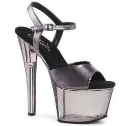 PLEASER SKY-309 PEWTER TINTED 7 INCH HIGH HEEL PLATFORM SHOES SIZE 7