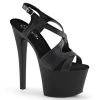 PLEASER SKY-330 BLACK MATTE 7 INCH HIGH HEEL PLATFORM SHOES SIZE 7