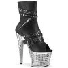 PLEASER SPECTATOR-1015 BLACK MATTE 7 INCH HIGH HEEL PLATFORM BOOTS SIZE 8