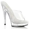 FABULICIOUS SULTRY-601 CLEAR BODY FITNESS 6 INCH HIGH HEEL SHOES SIZE 8