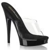 PLEASER FABULICIOUS SULTRY-601 BLACK CLEAR 6 INCH HIGH HEEL SHOES SIZE 7 FABULICOUS