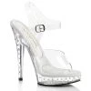 FABULICOUS FABULICIOUS SULTRY-608SDT CLEAR RHINESTONE BODY FITNESS 6 INCH HIGH HEEL SHOES SIZE 6