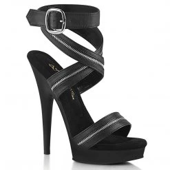 FABULICIOUS SULTRY-619 BLACK MATTE 6 INCH HIGH HEEL STRAPPY SHOES SIZE 7 FABULICOUS