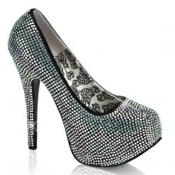 FABULICIOUS TEEZE-06 IRIDESCENT RHINESTONE 5.75 INCH HIGH HEEL SHOES