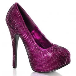 FABULICIOUS TEEZE-06 PURPLE RHINESTONE 5.75 INCH HIGH HEEL SHOES SIZE 10