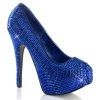FABULICIOUS TEEZE-06 ROYAL BLUE RHINESTONE 5.75 INCH HIGH HEEL SHOES SIZE 9 FABULICOUS