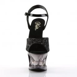 PLEASER MOON-710GT BLACK GLITTER 7 INCH HIGH HEEL PLATFORM SHOES SIZE 7