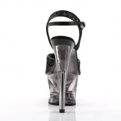 PLEASER MOON-710GT BLACK GLITTER 7 INCH HIGH HEEL PLATFORM SHOES SIZE 7